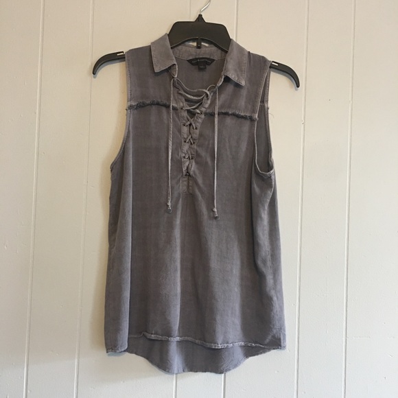 Rock & Republic Sleeveless Lace Up Top - Picture 1 of 6